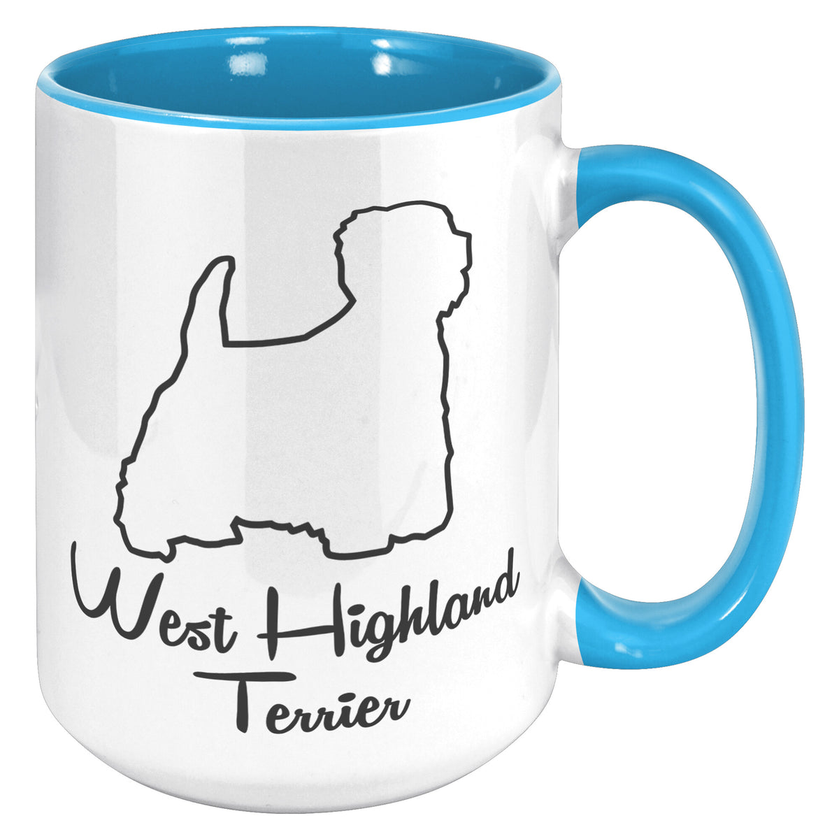 West Highland Terrier Dog Outlined Silhouette 15oz Accent Mug
