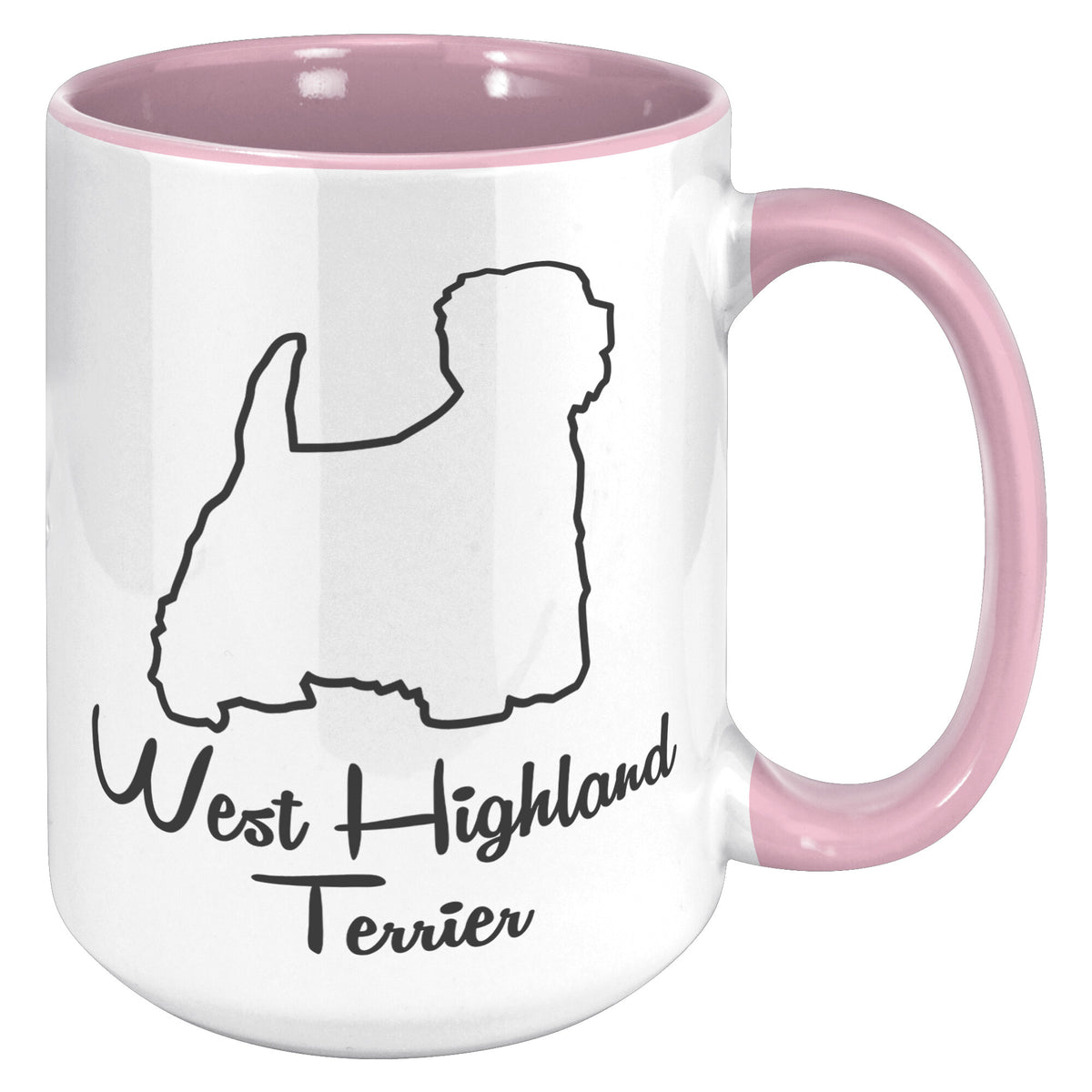 West Highland Terrier Dog Outlined Silhouette 15oz Accent Mug