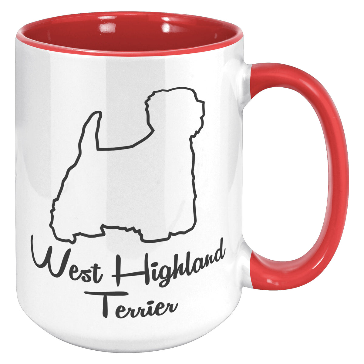 West Highland Terrier Dog Outlined Silhouette 15oz Accent Mug