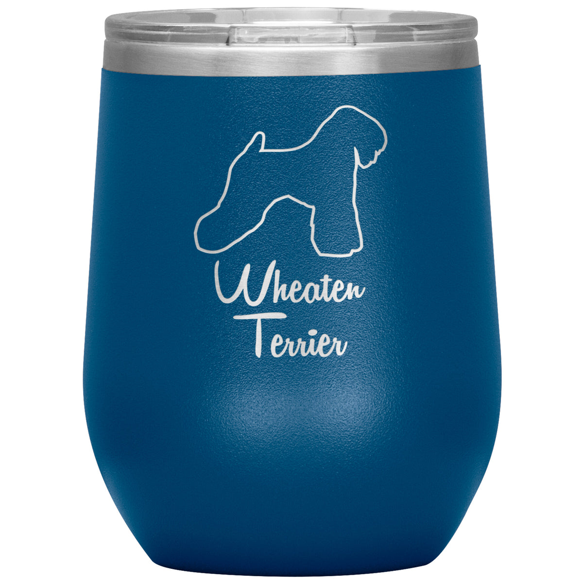 Wheaten Terrier Dog Outlined Silhouette 12oz Wine Insulated Tumbler