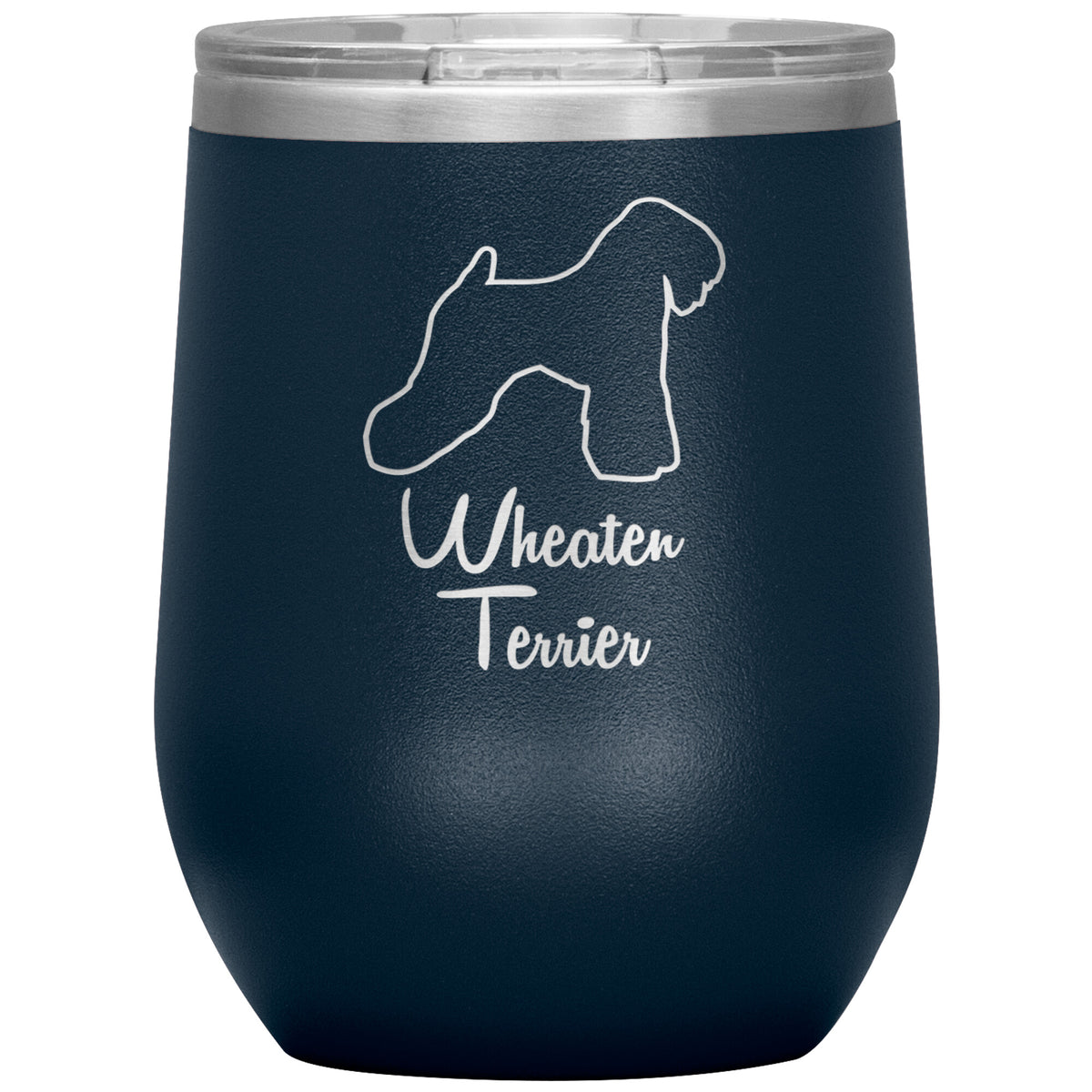 Wheaten Terrier Dog Outlined Silhouette 12oz Wine Insulated Tumbler