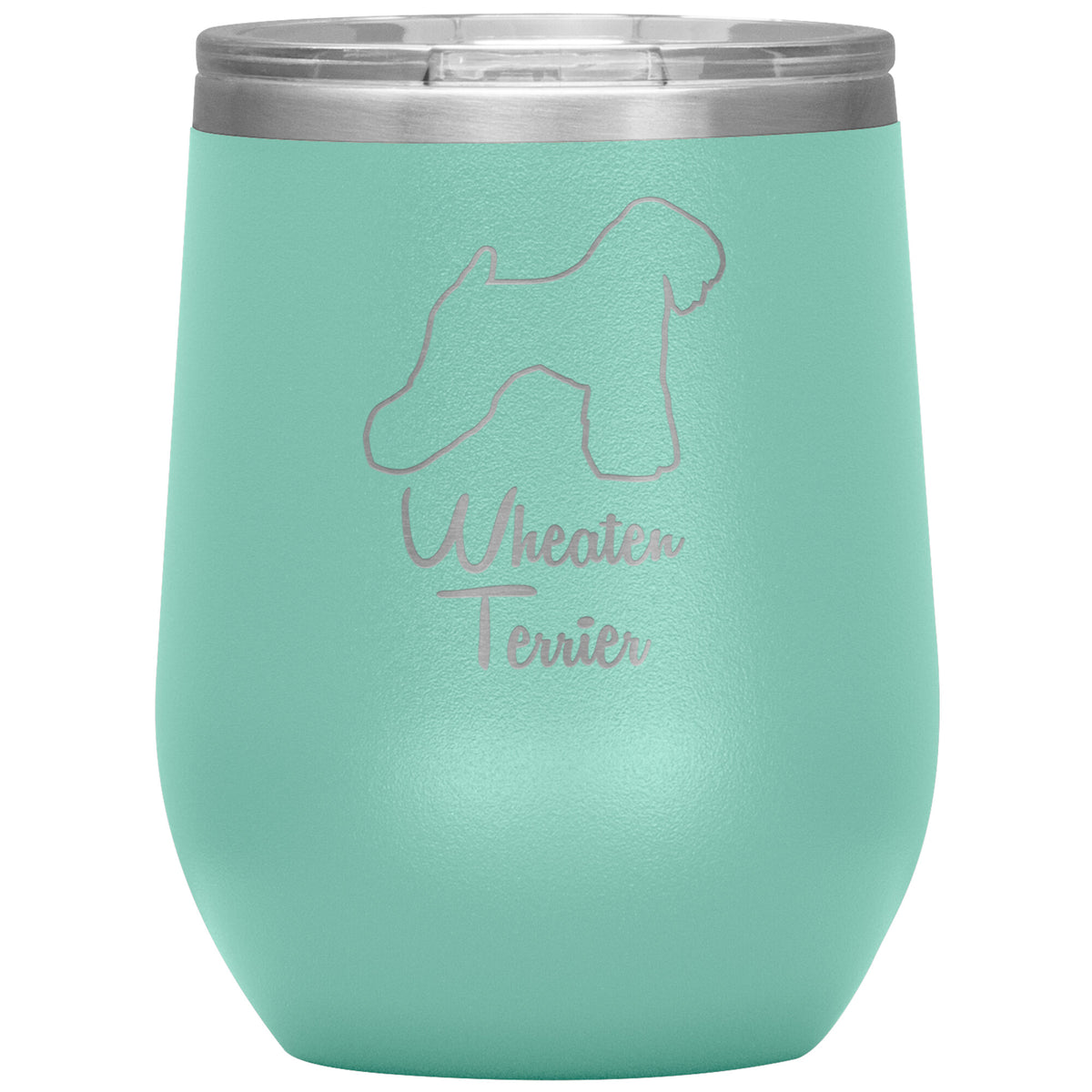 Wheaten Terrier Dog Outlined Silhouette 12oz Wine Insulated Tumbler