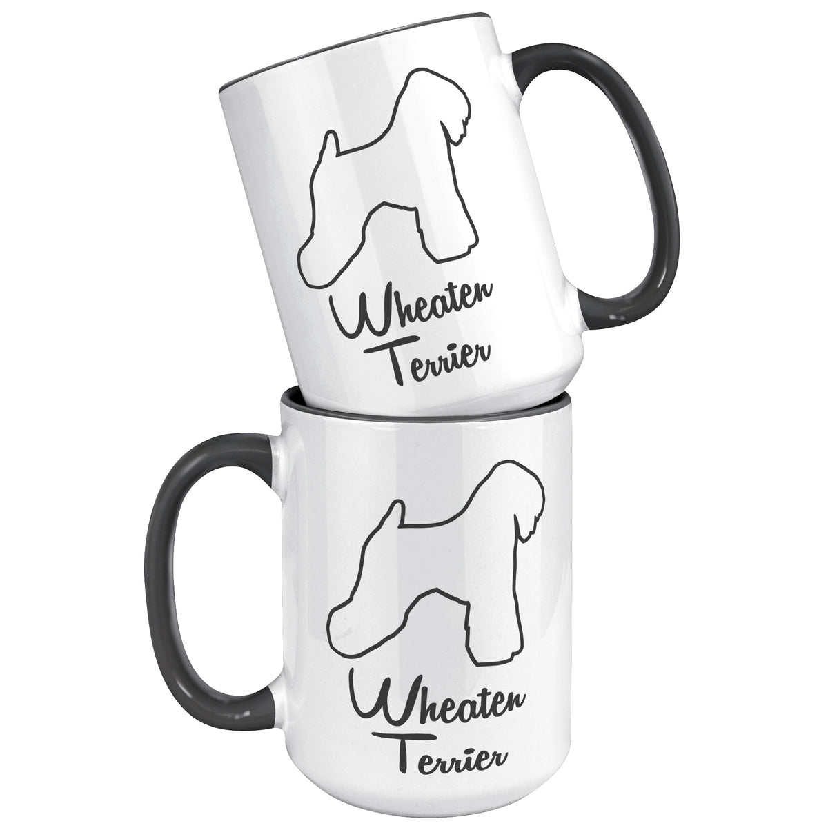 Wheaten Terrier Dog Outlined Silhouette 15oz Accent Mug