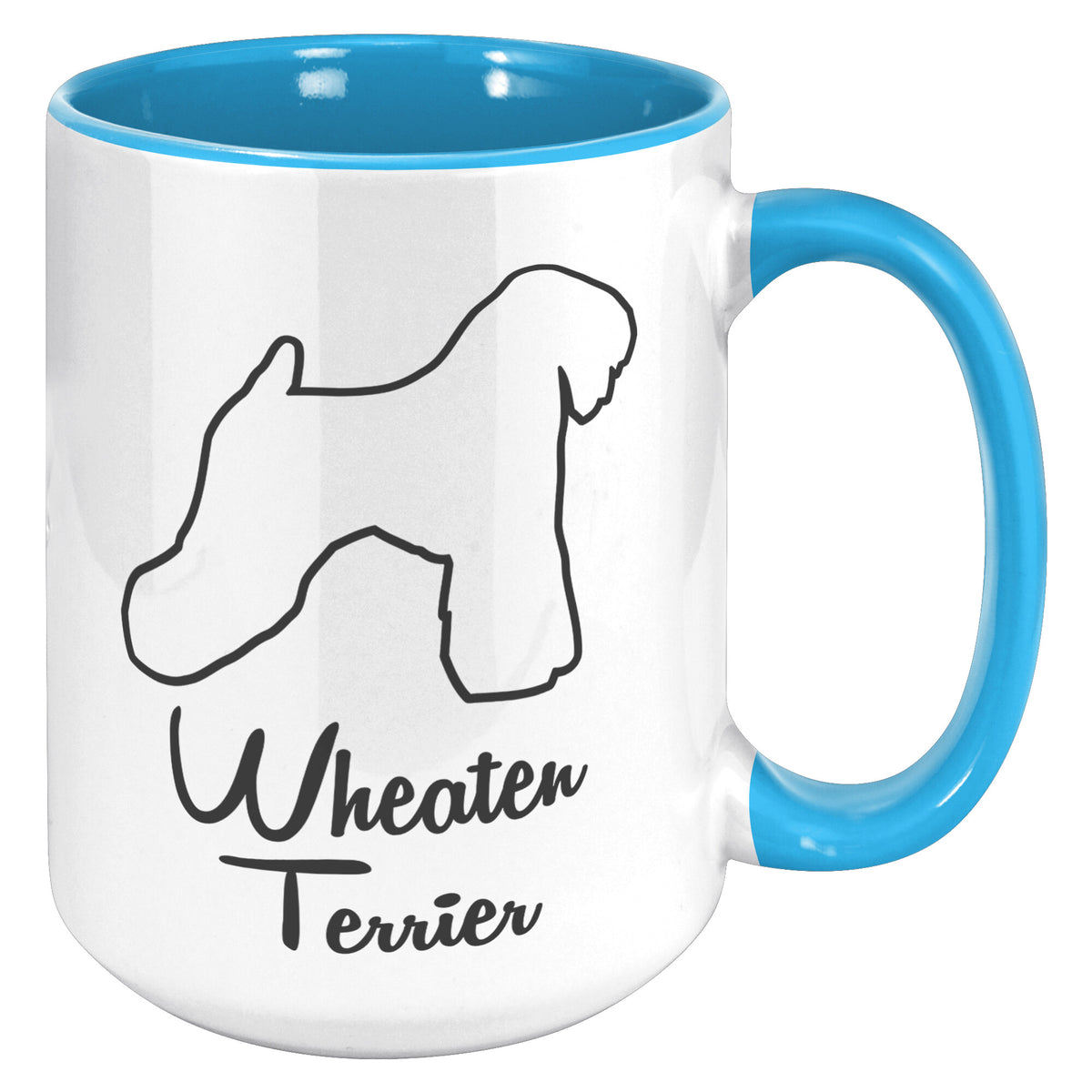 Wheaten Terrier Dog Outlined Silhouette 15oz Accent Mug