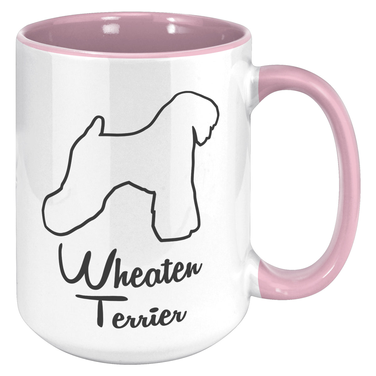 Wheaten Terrier Dog Outlined Silhouette 15oz Accent Mug