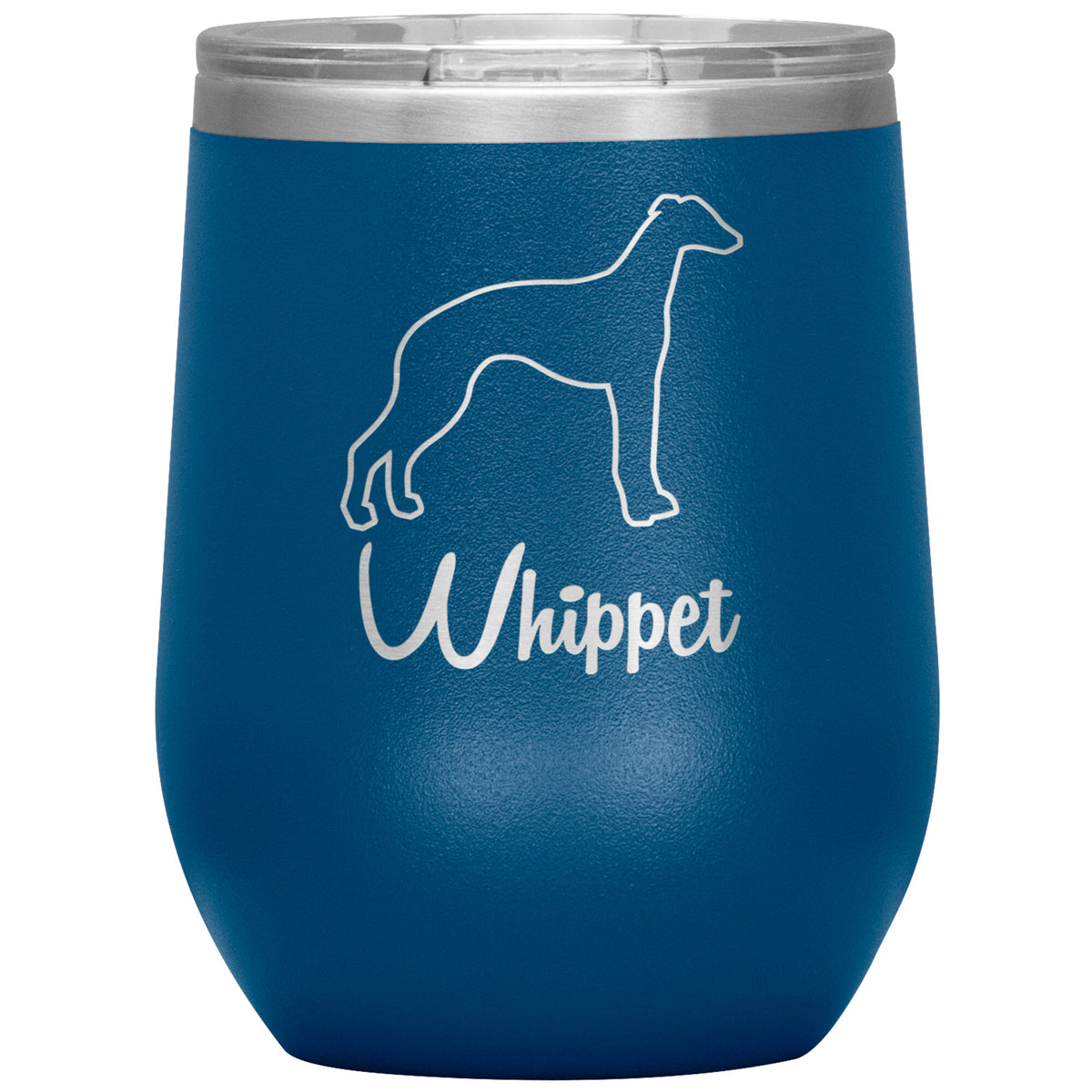 Whippet Dog Outlined Silhouette 12oz Wine Insulated Tumbler