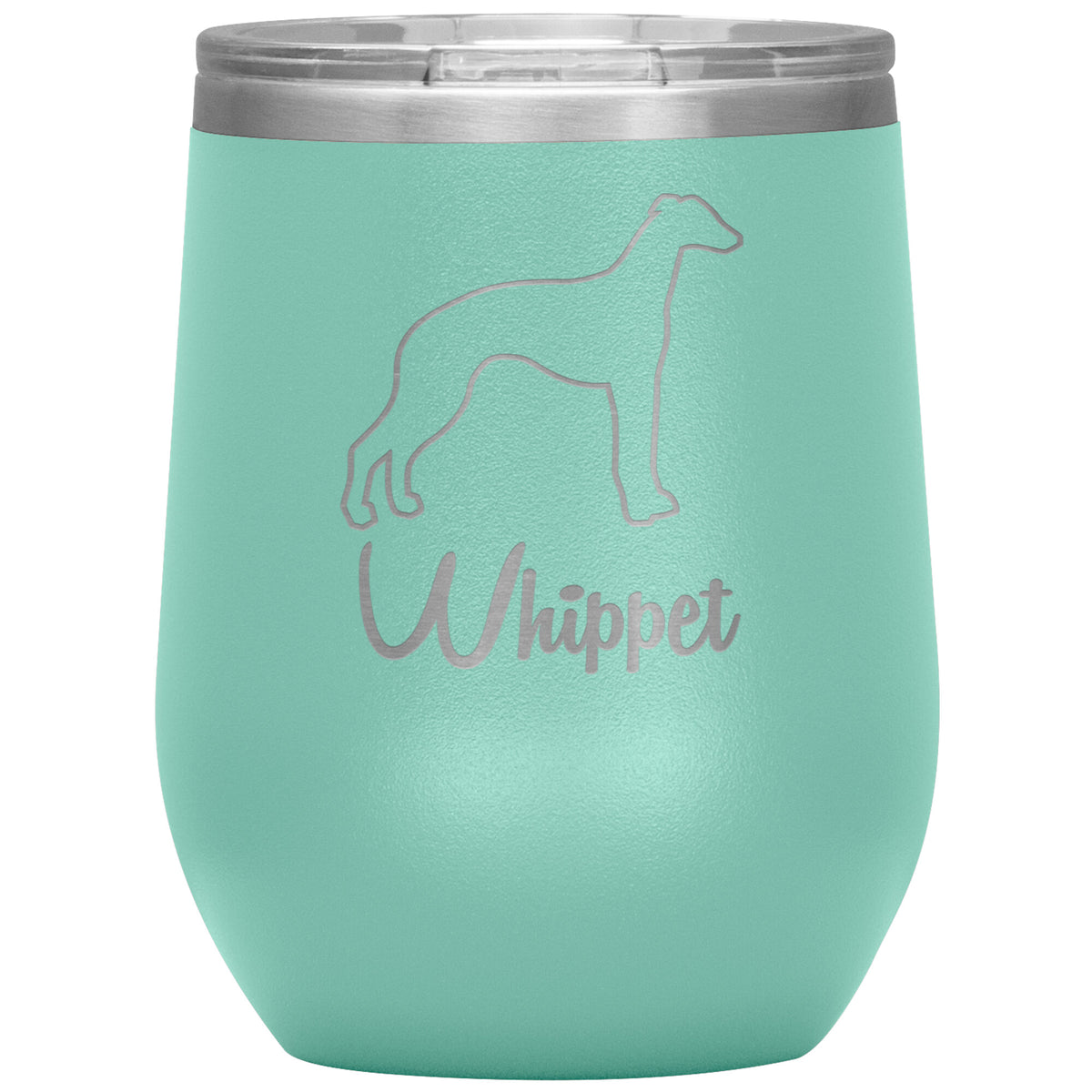 Whippet Dog Outlined Silhouette 12oz Wine Insulated Tumbler