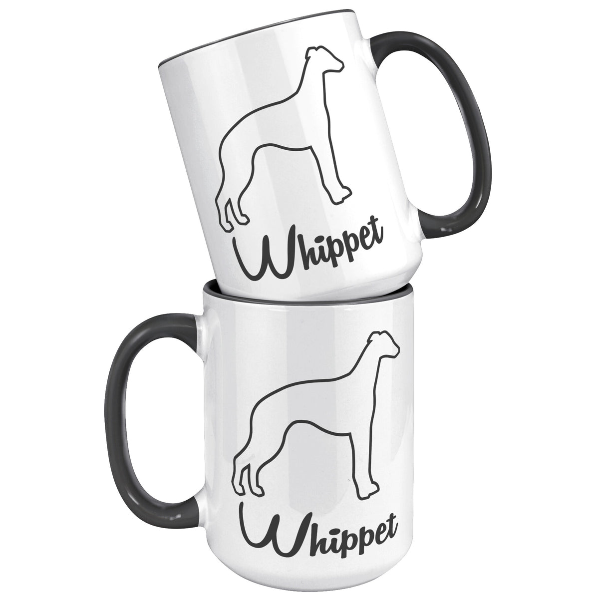 Whippet Dog Outlined Silhouette 15oz Accent Mug