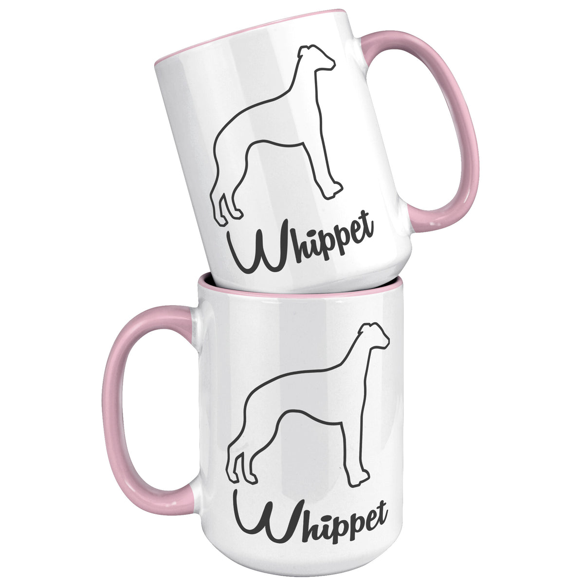 Whippet Dog Outlined Silhouette 15oz Accent Mug