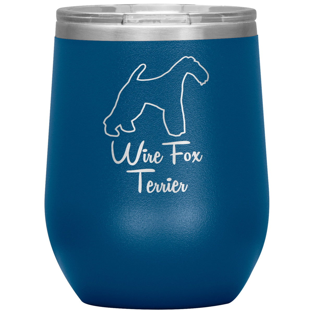 Wire Fox Terrier Dog Outlined Silhouette 12oz Wine Insulated Tumbler