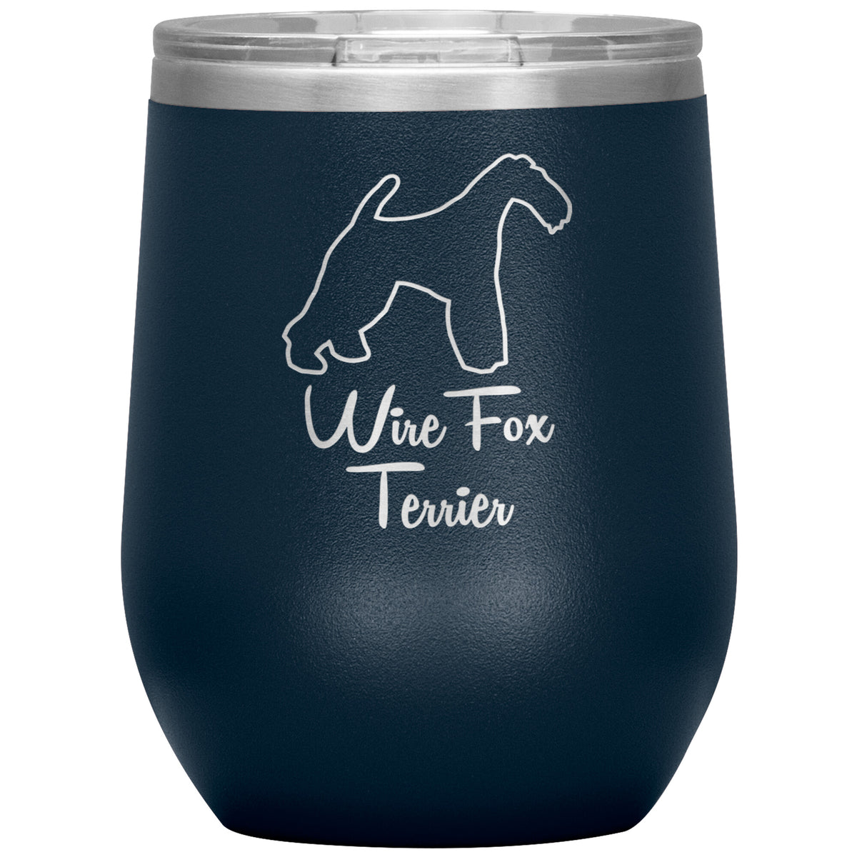 Wire Fox Terrier Dog Outlined Silhouette 12oz Wine Insulated Tumbler