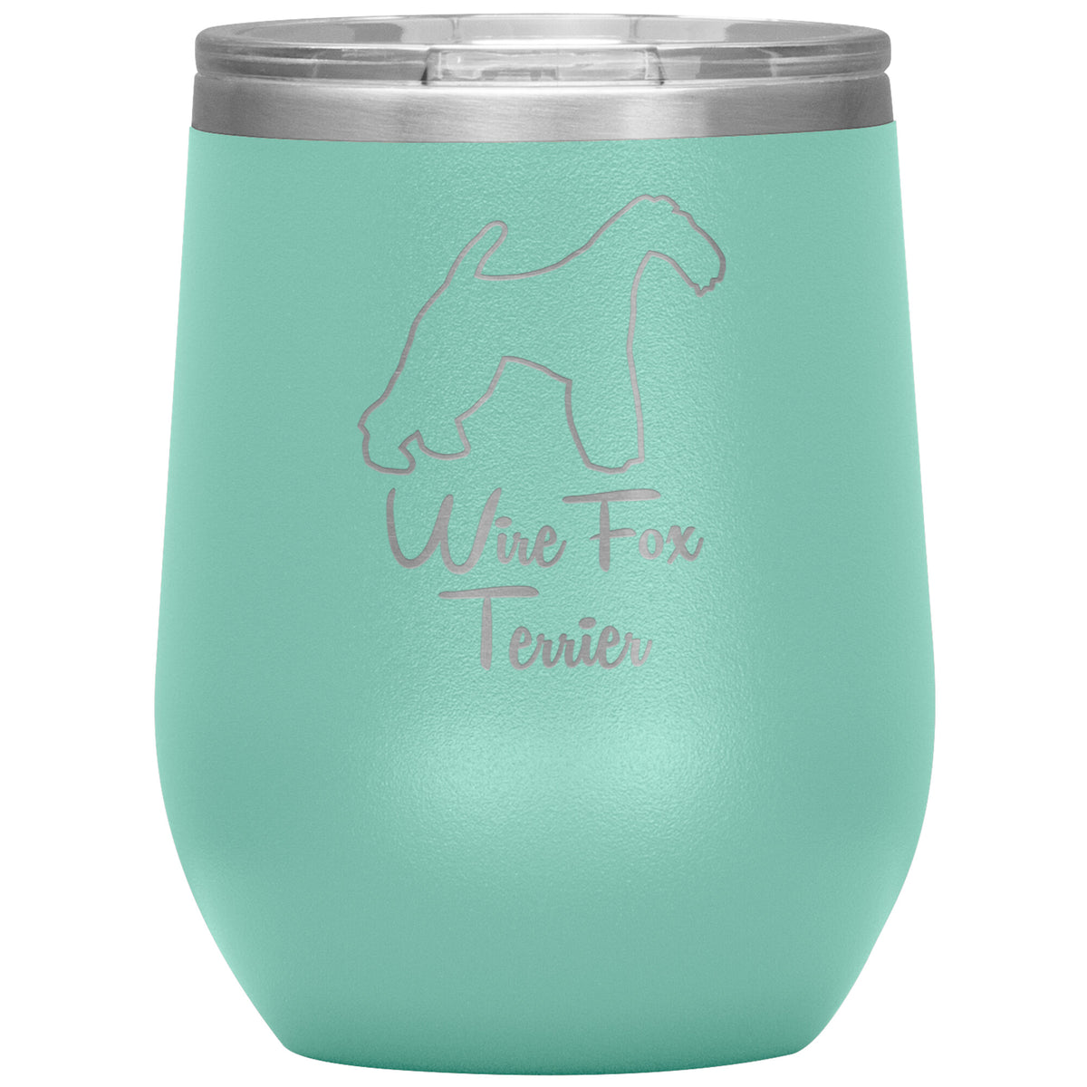 Wire Fox Terrier Dog Outlined Silhouette 12oz Wine Insulated Tumbler