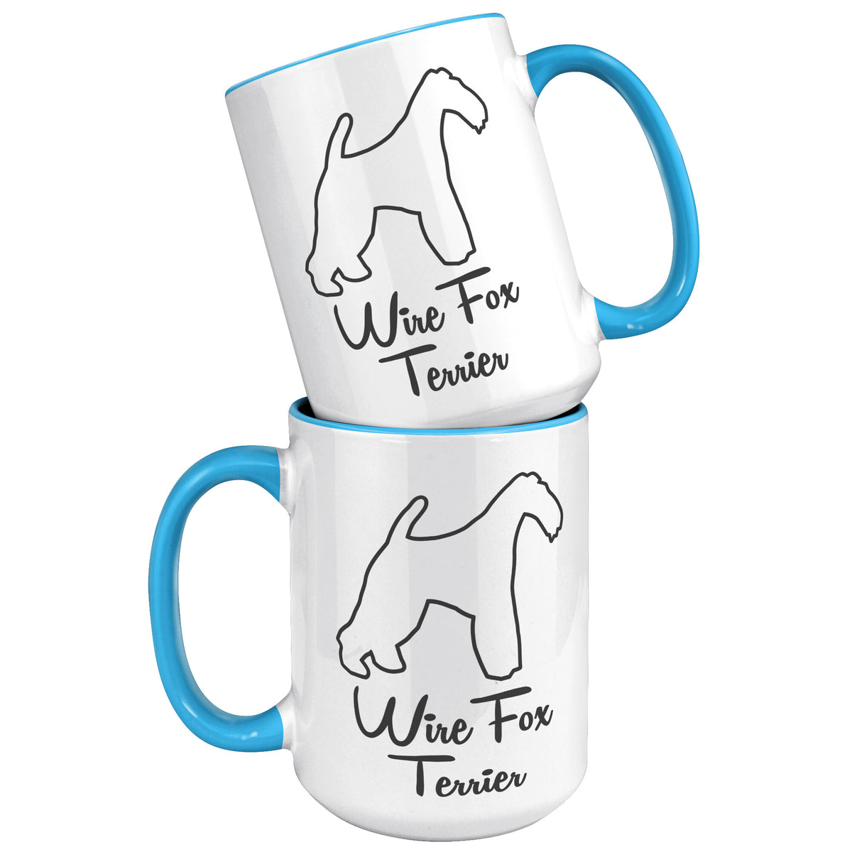 Wire Fox Terrier Dog Outlined Silhouette 15oz Accent Mug