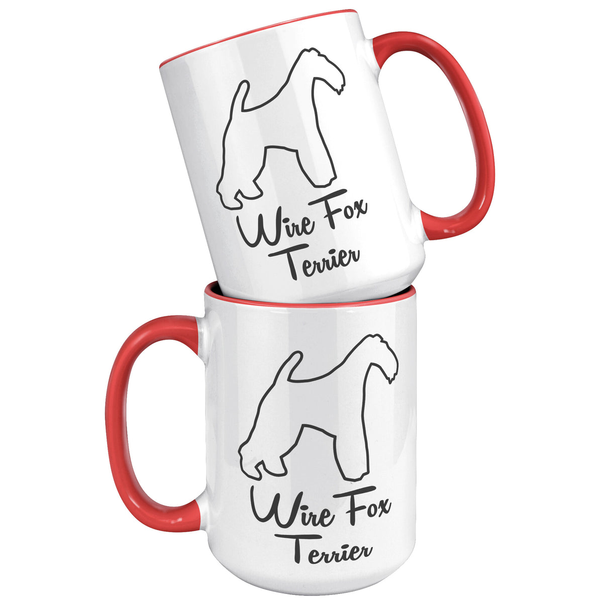 Wire Fox Terrier Dog Outlined Silhouette 15oz Accent Mug