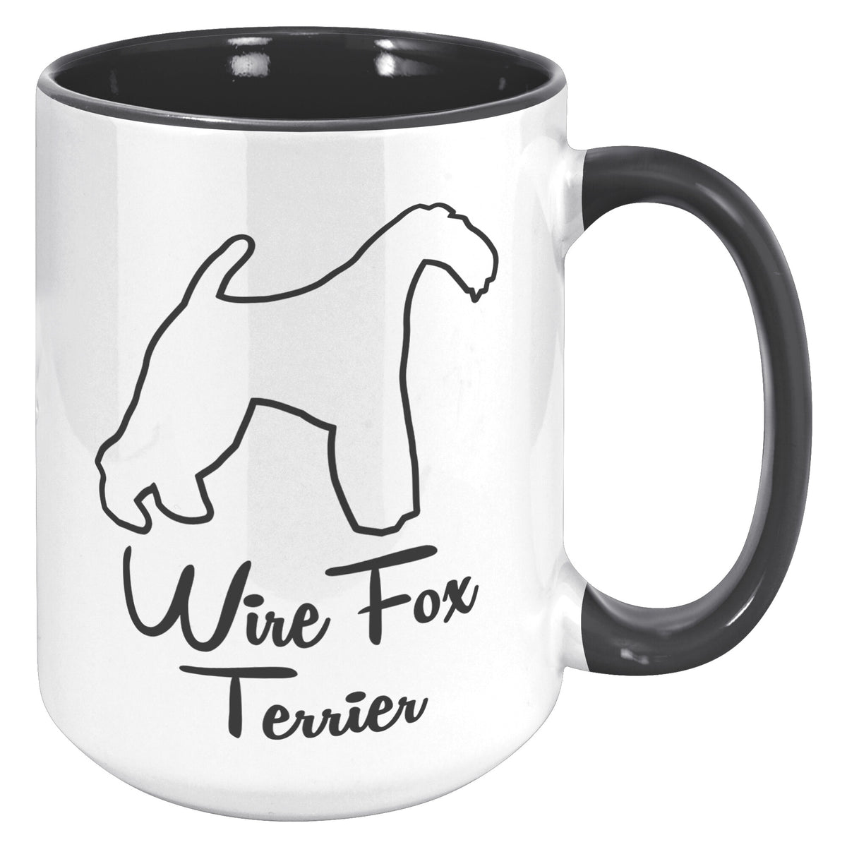 Wire Fox Terrier Dog Outlined Silhouette 15oz Accent Mug