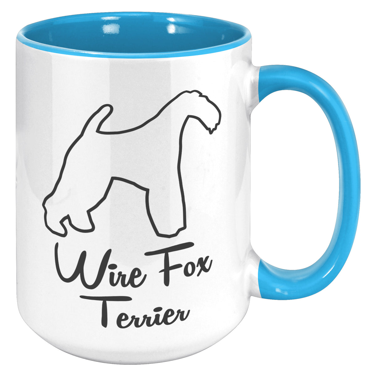 Wire Fox Terrier Dog Outlined Silhouette 15oz Accent Mug