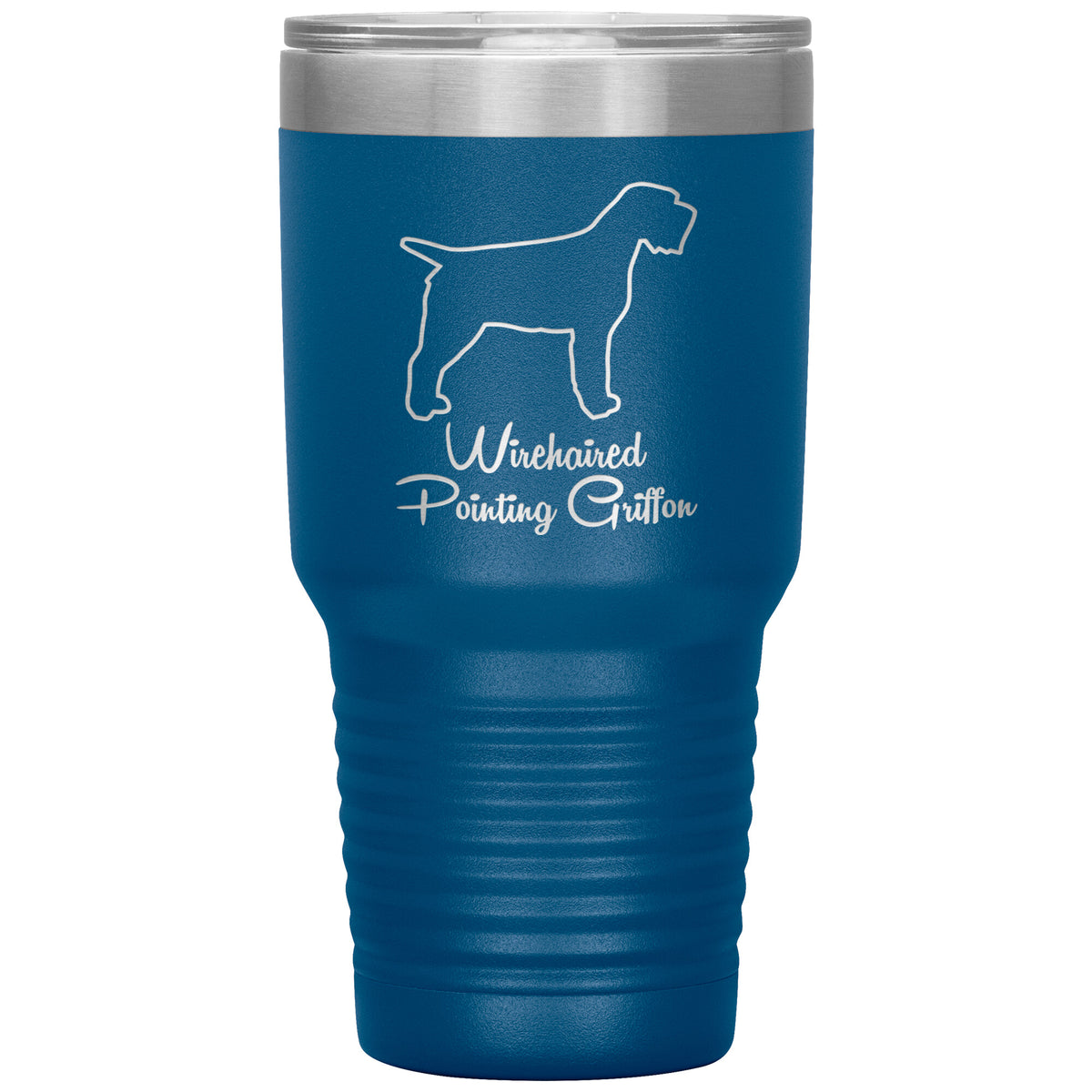 Wirehaired Pointing Griffon Dog Outlined Silhouette 30oz Insulated Tumbler