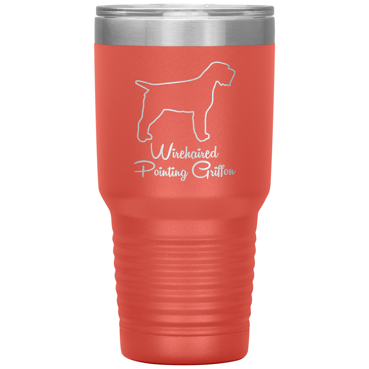 Wirehaired Pointing Griffon Dog Outlined Silhouette 30oz Insulated Tumbler