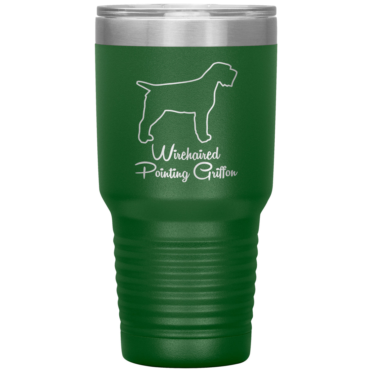 Wirehaired Pointing Griffon Dog Outlined Silhouette 30oz Insulated Tumbler