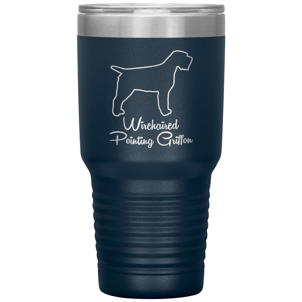 Wirehaired Pointing Griffon Dog Outlined Silhouette 30oz Insulated Tumbler