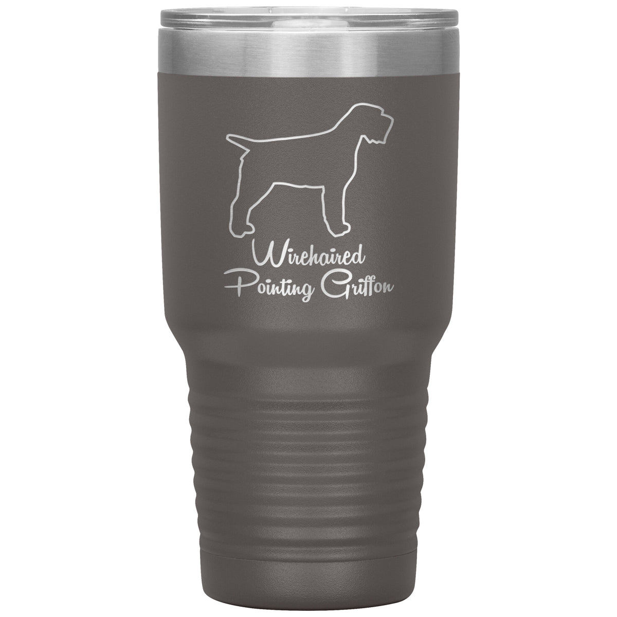 Wirehaired Pointing Griffon Dog Outlined Silhouette 30oz Insulated Tumbler
