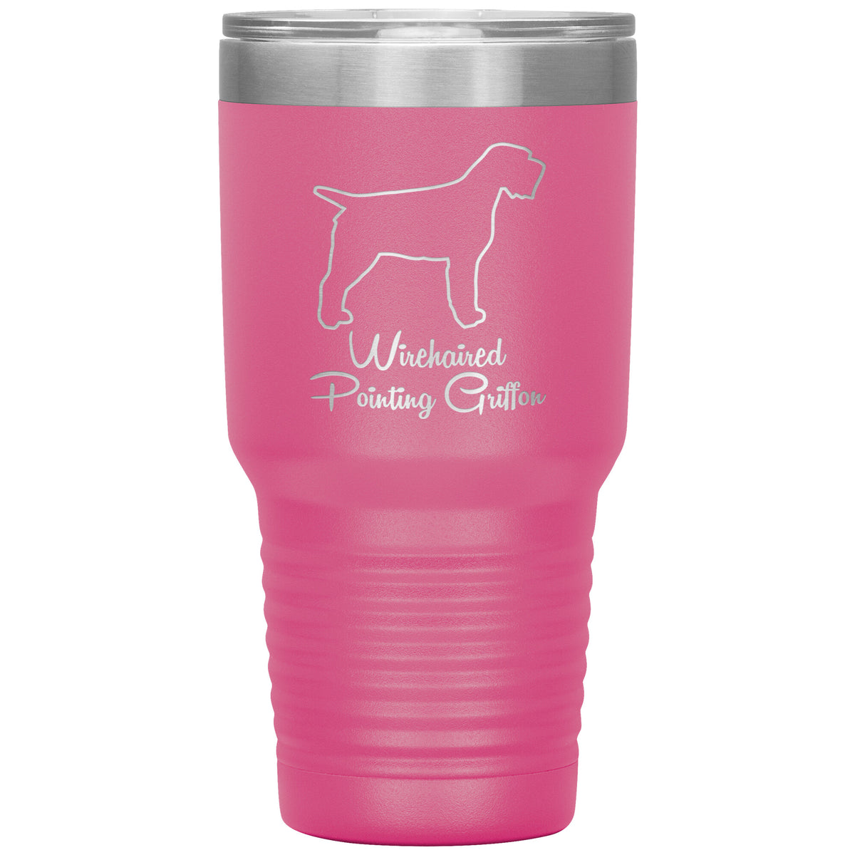 Wirehaired Pointing Griffon Dog Outlined Silhouette 30oz Insulated Tumbler