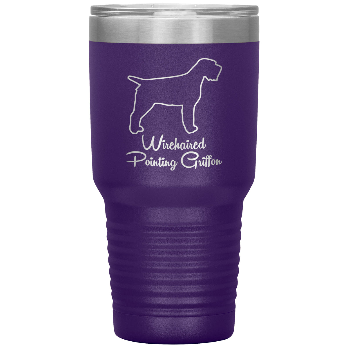 Wirehaired Pointing Griffon Dog Outlined Silhouette 30oz Insulated Tumbler