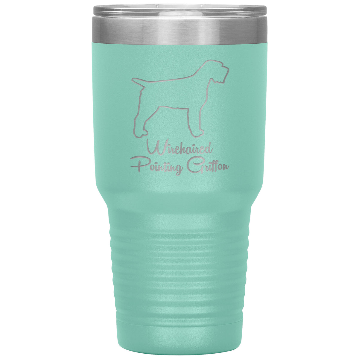Wirehaired Pointing Griffon Dog Outlined Silhouette 30oz Insulated Tumbler