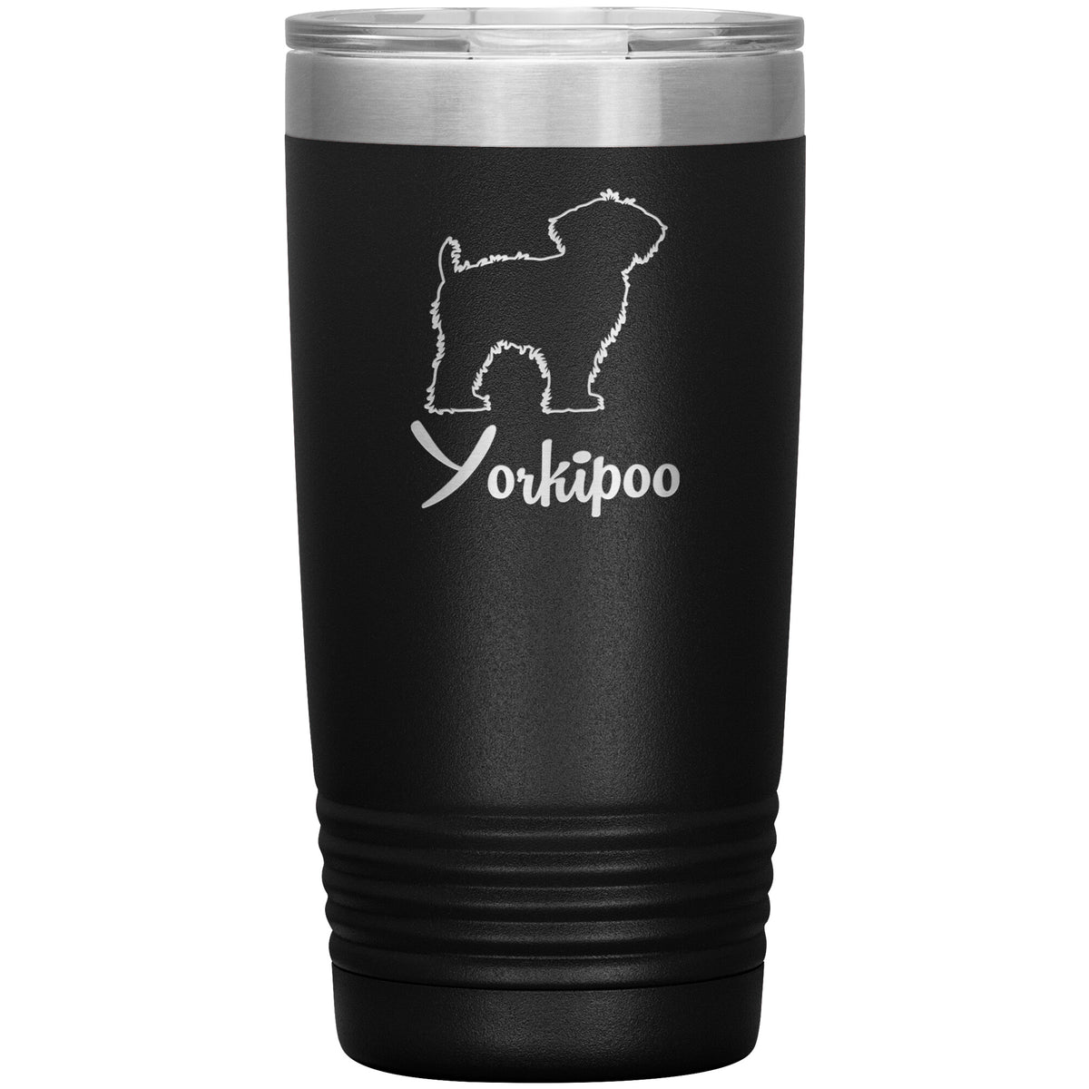 Yorkipoo Dog Outlined Silhouette 20oz Insulated Tumbler