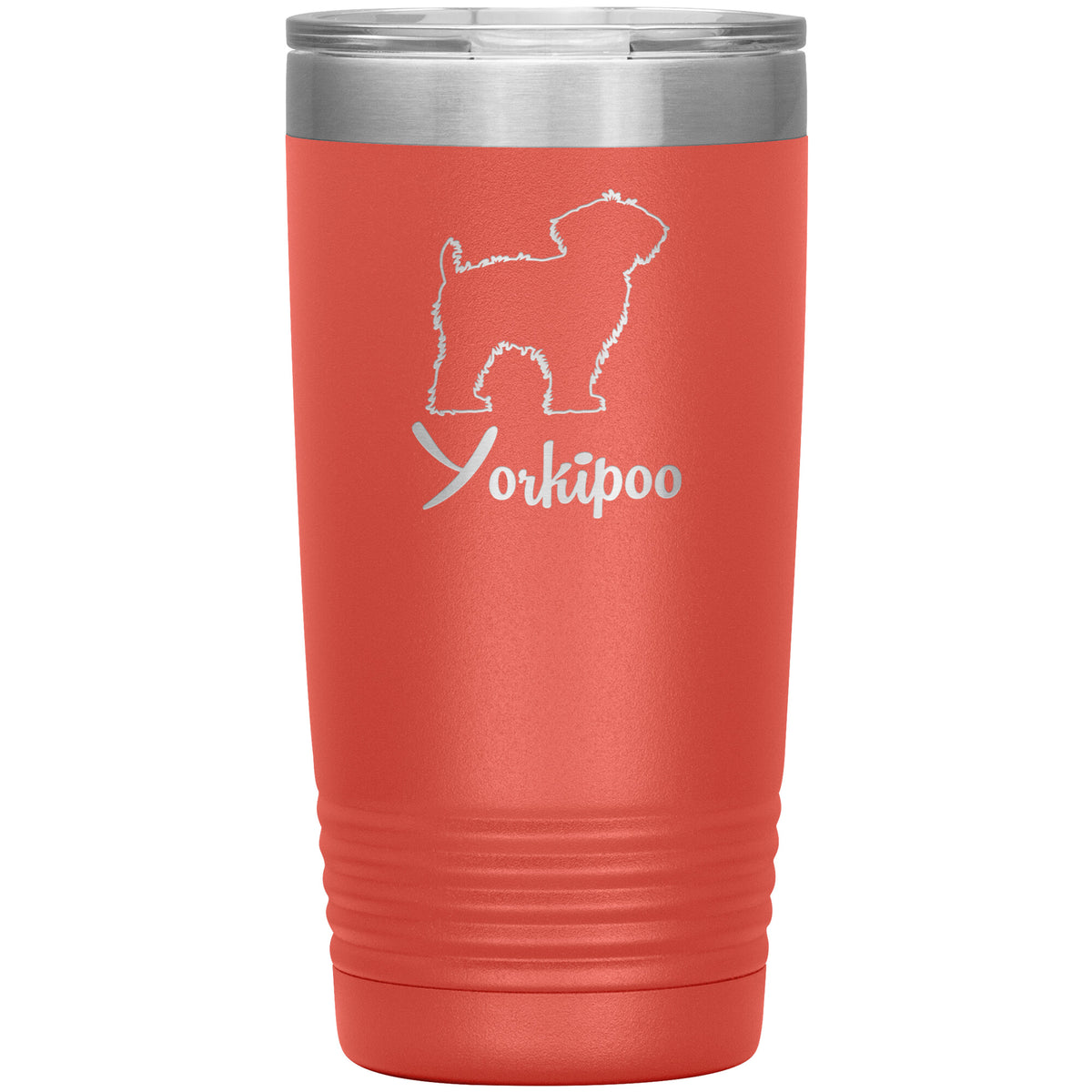 Yorkipoo Dog Outlined Silhouette 20oz Insulated Tumbler