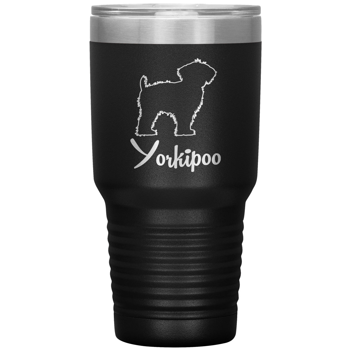 Yorkipoo Dog Outlined Silhouette 30oz Insulated Tumbler
