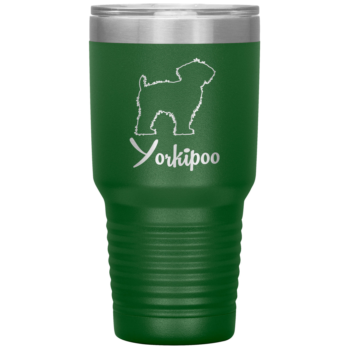 Yorkipoo Dog Outlined Silhouette 30oz Insulated Tumbler
