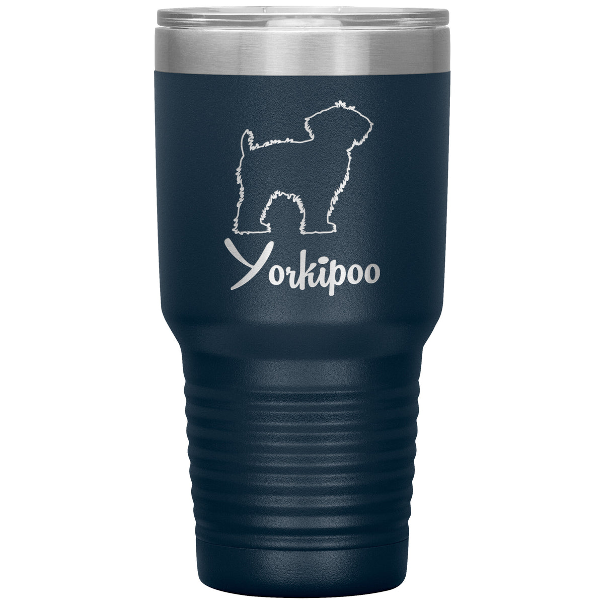 Yorkipoo Dog Outlined Silhouette 30oz Insulated Tumbler
