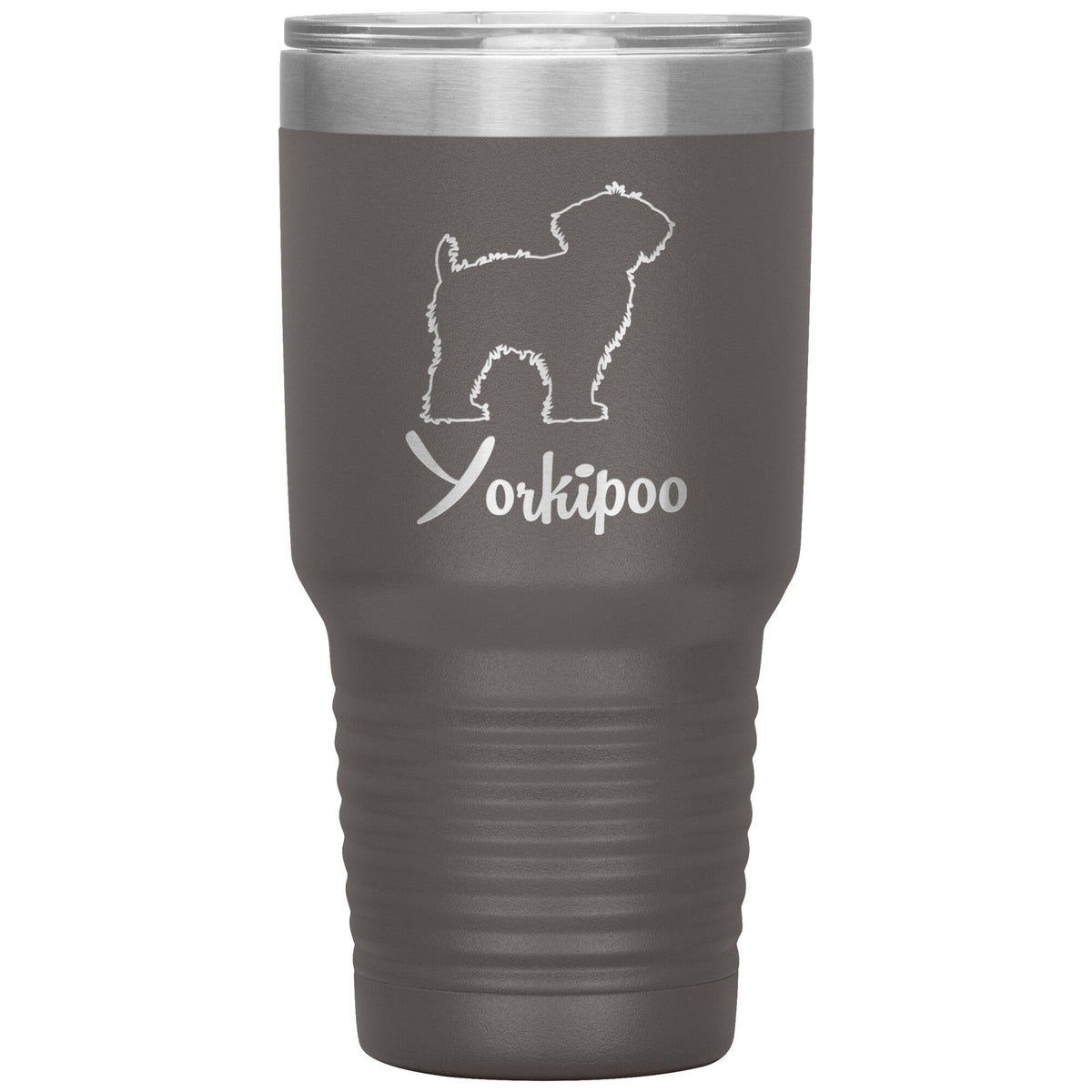 Yorkipoo Dog Outlined Silhouette 30oz Insulated Tumbler