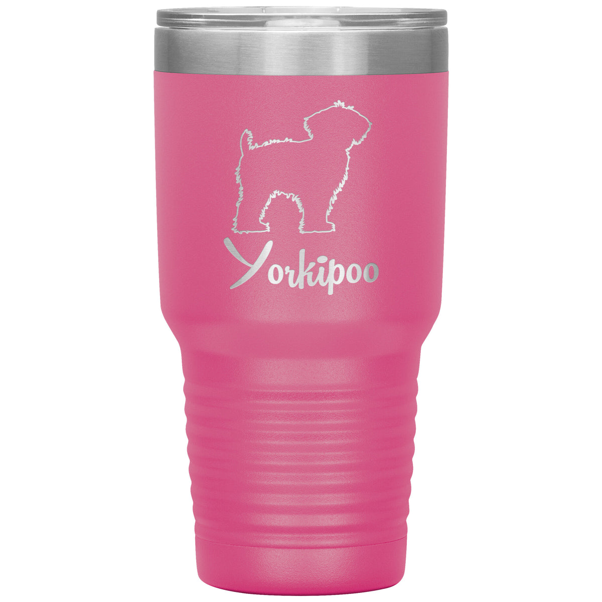 Yorkipoo Dog Outlined Silhouette 30oz Insulated Tumbler