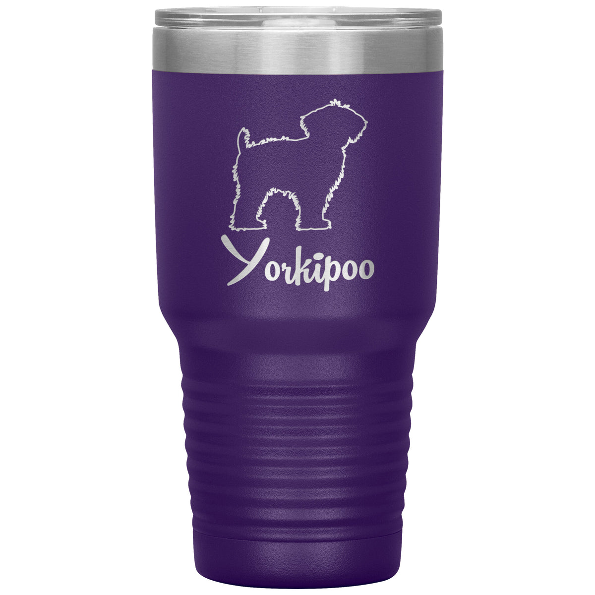 Yorkipoo Dog Outlined Silhouette 30oz Insulated Tumbler