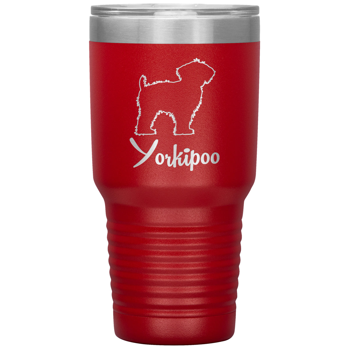 Yorkipoo Dog Outlined Silhouette 30oz Insulated Tumbler