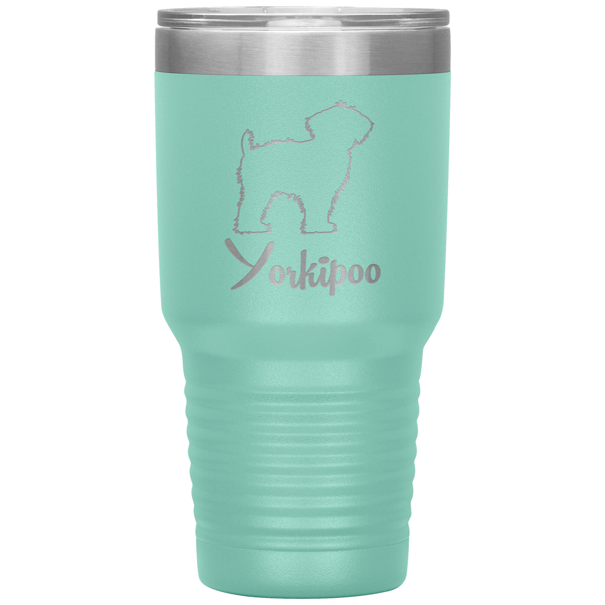Yorkipoo Dog Outlined Silhouette 30oz Insulated Tumbler