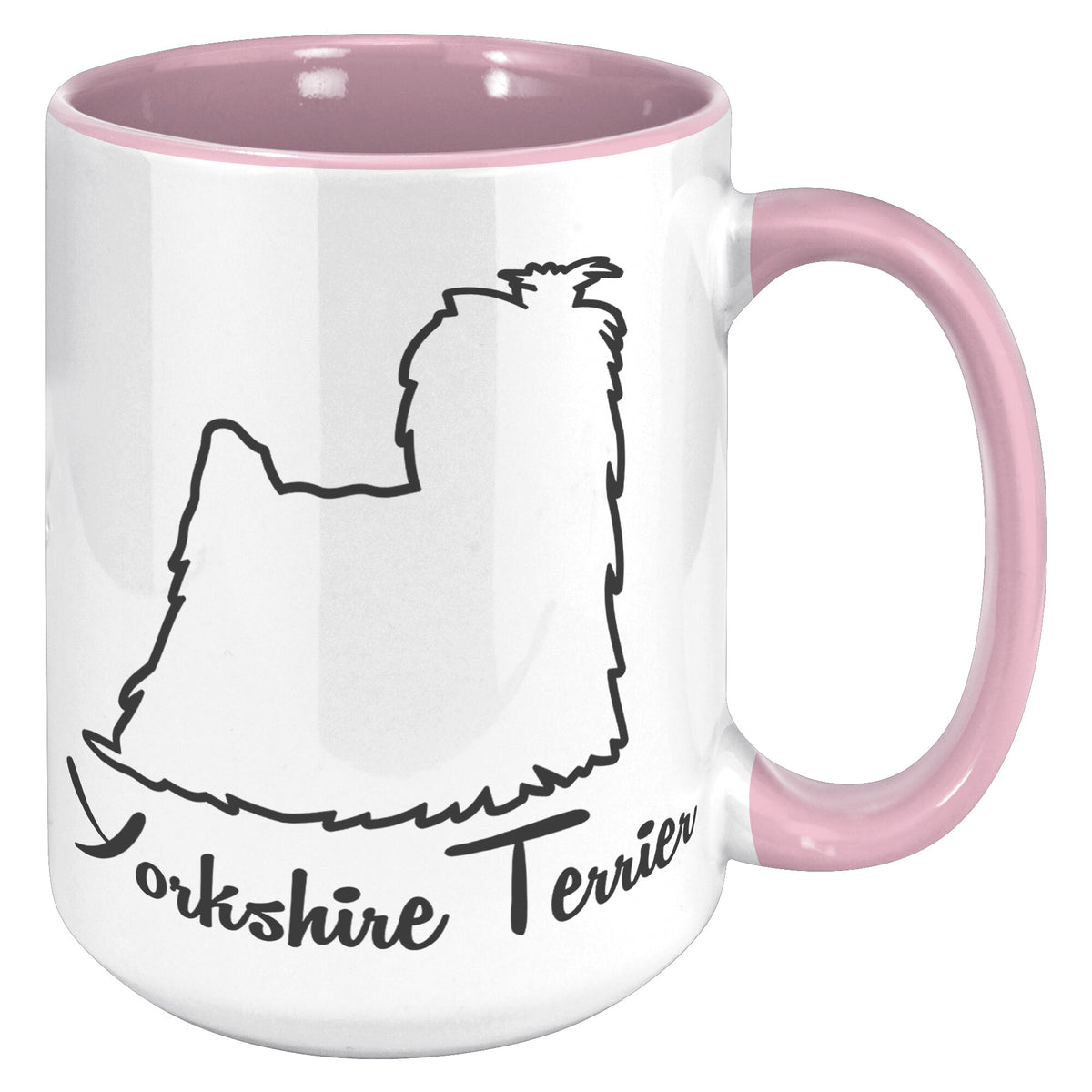 Yorkshire Terrier Dog Outlined Silhouette 15oz Accent Mug