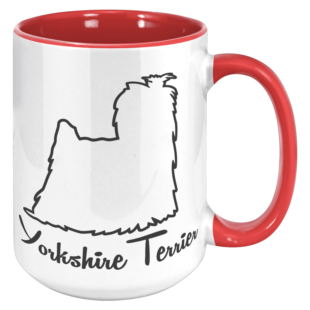 Yorkshire Terrier Dog Outlined Silhouette 15oz Accent Mug