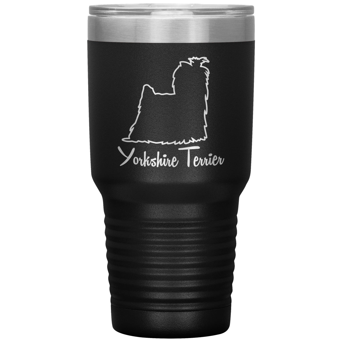 Yorkshire Terrier Dog Outlined Silhouette 30oz Insulated Tumbler
