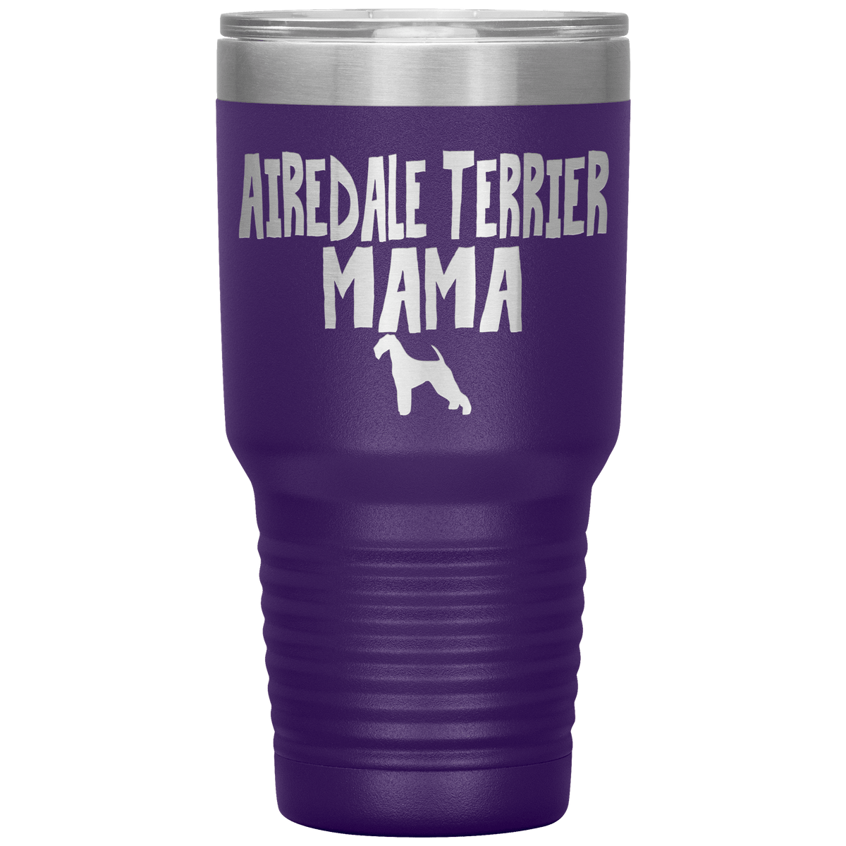 Airedale Terrier Mama 30 Oz Vacuum Tumbler Tumblers Purple