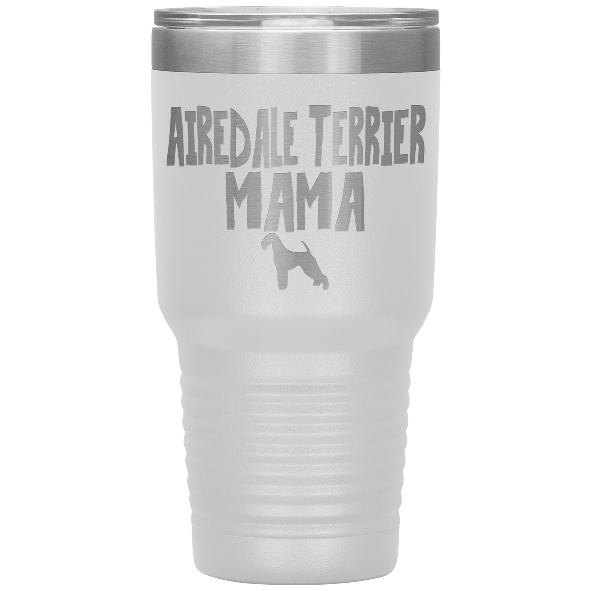 Airedale Terrier Mama 30 Oz Vacuum Tumbler Tumblers White