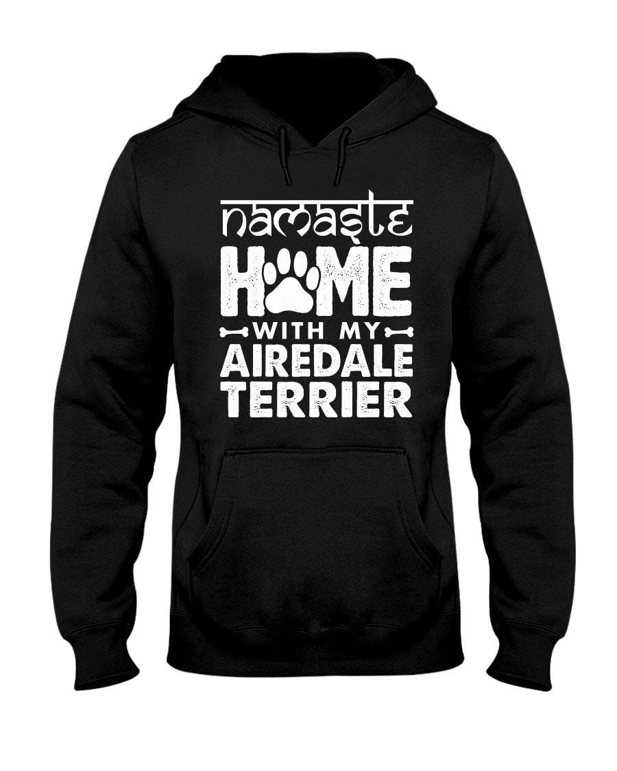 Airedale Terrier Namaste Unisex Hoodie Sweatshirts Black / S