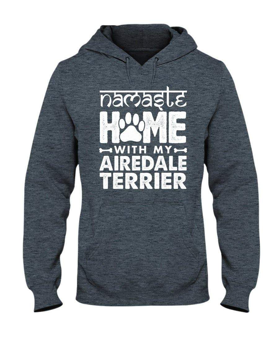 Airedale Terrier Namaste Unisex Hoodie Sweatshirts Dark Heather / S