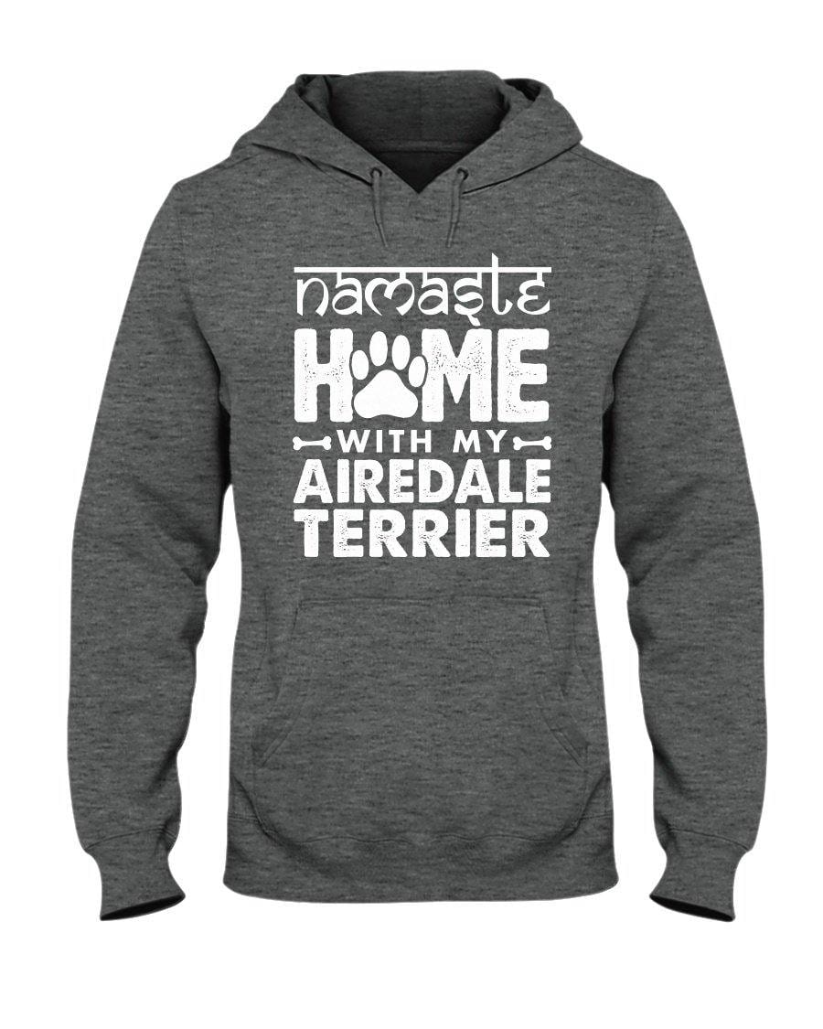 Airedale Terrier Namaste Unisex Hoodie Sweatshirts Graphite Heather / S