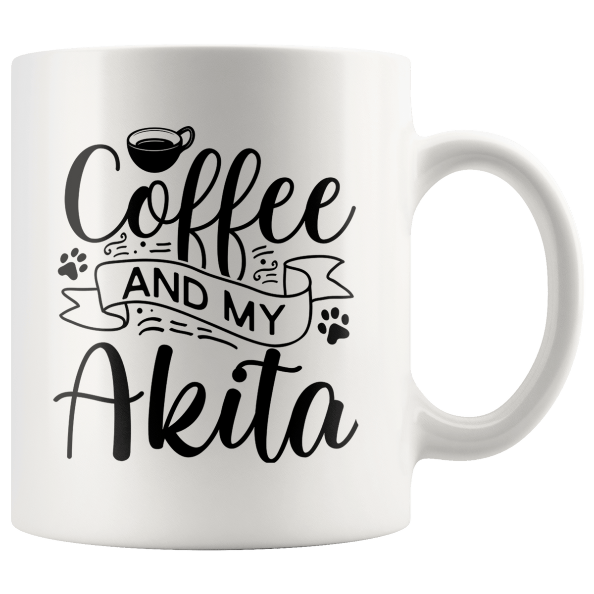 Akita Coffee and my Dog Coffee / Tea Ceramic Mug - 11oz / 15oz Drinkware 11oz Mug
