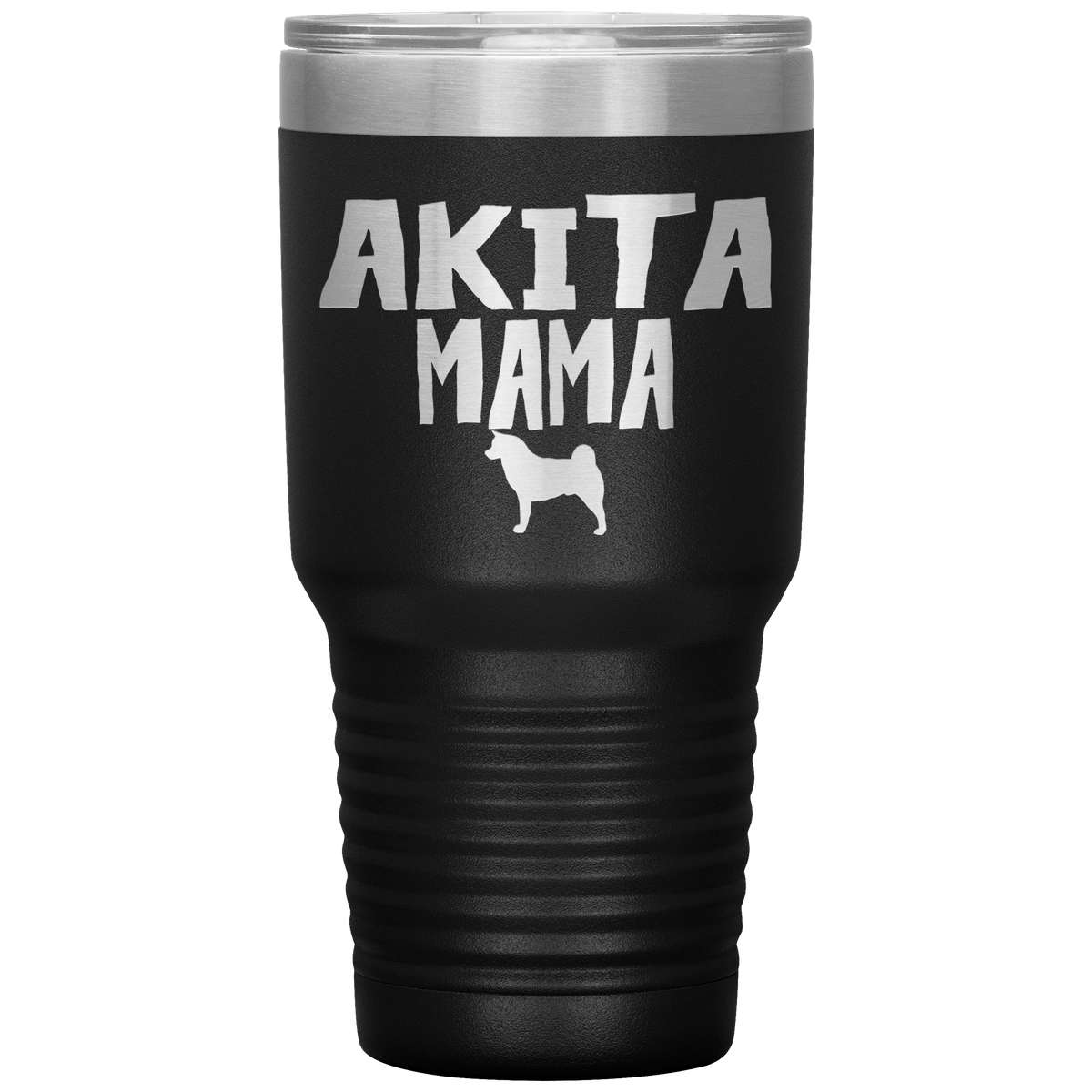Akita Mama 30 Oz Vacuum Tumbler Tumblers Black