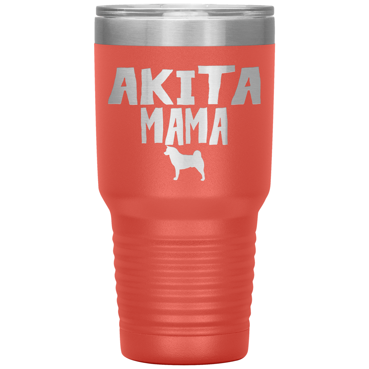 Akita Mama 30 Oz Vacuum Tumbler Tumblers Coral