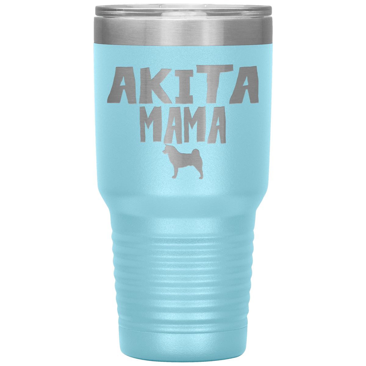 Akita Mama 30 Oz Vacuum Tumbler Tumblers Light Blue